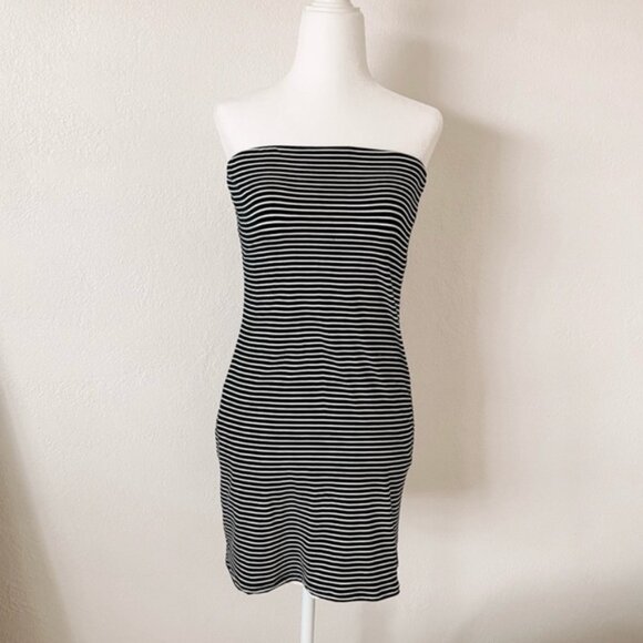 NWOT NanaMacs Striped Strapless Bodycon Mini Dress - Picture 2 of 5